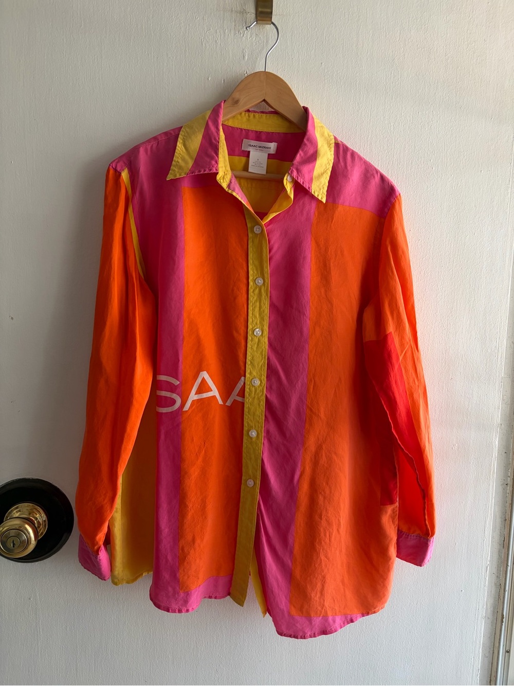 Isaac Mizrahi for Target Med Pink Silk Blouse